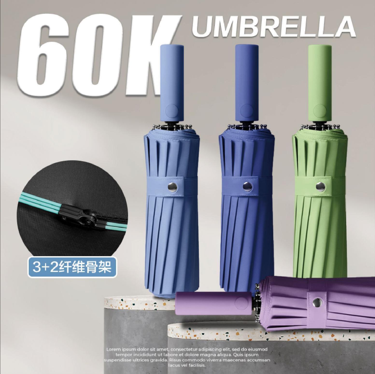 60k Automatic Three-Fold Umbrella