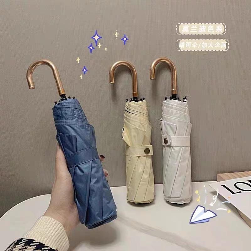 Three-Fold Umbrella with Hook Handle