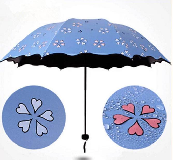 Water-Discoloration 3-Fold Umbrella